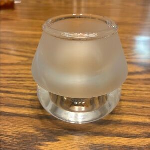 Frosted Glass Candle Holder Sterno Chatterly Frosted Top Mushroom 3"